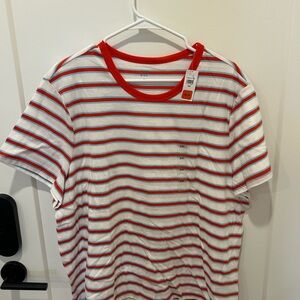 Gap Red and White Striped Tee